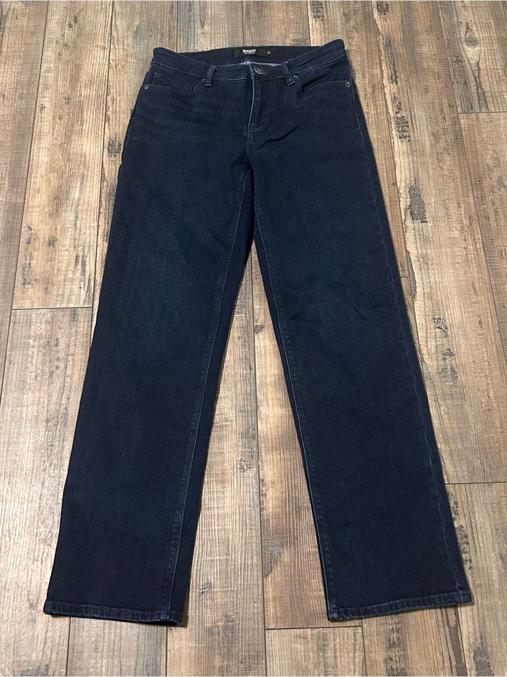 Hudson Jeans Straight Leg Dark Indigo Blue Size  4 Stretch Denim